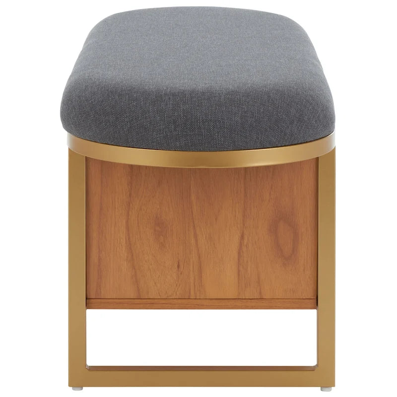 SAFAVIEH Mignon Open Shelf Bench withCushion - 42  W x 15  D x 18  H - 42Wx15Dx18H