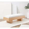 SAFAVIEH Couture Ferah White Wood Bench - 52  W x 20  D x 17  H - 52Wx20Dx17H
