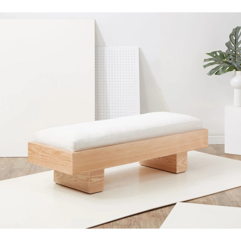 SAFAVIEH Couture Ferah White Wood Bench - 52  W x 20  D x 17  H - 52Wx20Dx17H
