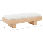 SAFAVIEH Couture Ferah White Wood Bench - 52  W x 20  D x 17  H - 52Wx20Dx17H