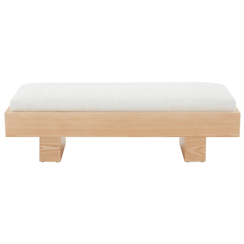 SAFAVIEH Couture Ferah White Wood Bench - 52  W x 20  D x 17  H - 52Wx20Dx17H