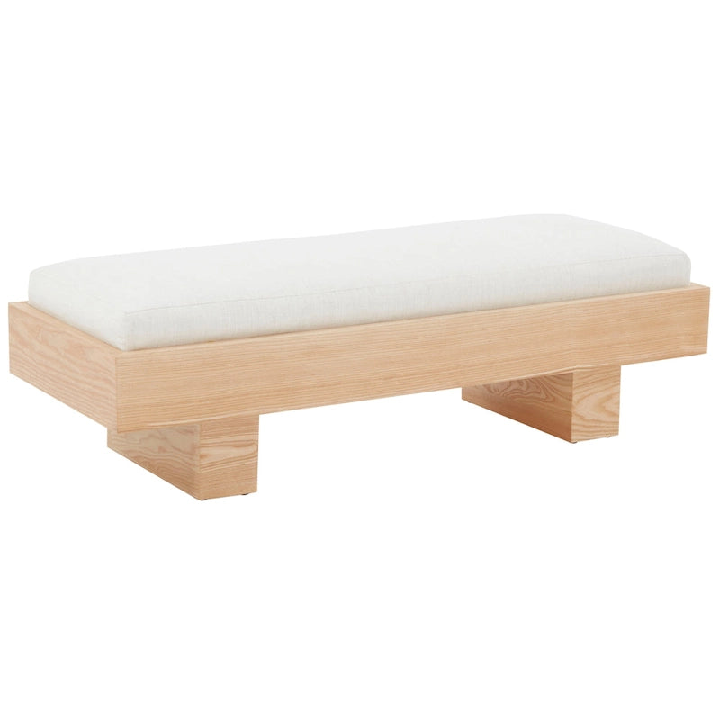 SAFAVIEH Couture Ferah White Wood Bench - 52  W x 20  D x 17  H - 52Wx20Dx17H