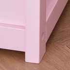 Qaba 2-IN-1 Wooden Toy Box Kids Seat Bench Storage Chest Cabinet Chunk Cube with Safety Pneumatic Rod