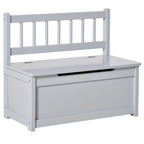Qaba 2-IN-1 Wooden Toy Box Kids Seat Bench Storage Chest Cabinet Chunk Cube with Safety Pneumatic Rod