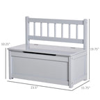Qaba 2-IN-1 Wooden Toy Box Kids Seat Bench Storage Chest Cabinet Chunk Cube with Safety Pneumatic Rod