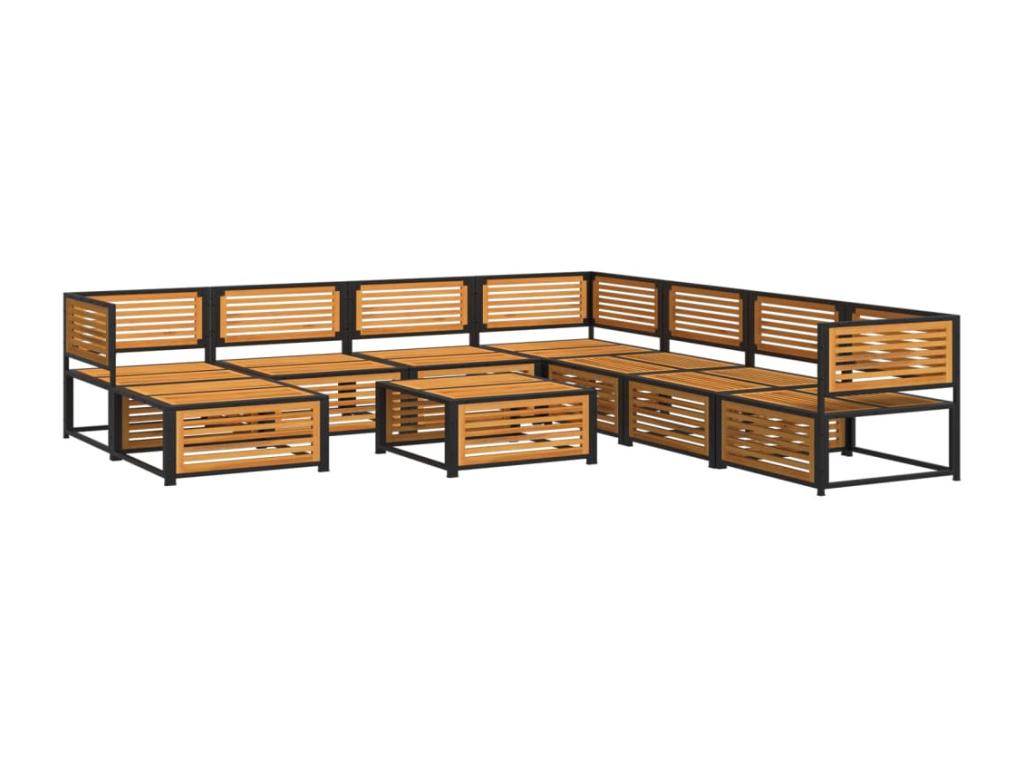 Brown Solid Wood Outdoor Furniture Set - dlz1766585859089