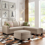 [New] [VIDEO provided] 81.1*76.3*35  Reversible Sectional Couch with Storage Ottoman L-Shaped Sofa,Sectional Sofa with Chaise,Na