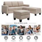 [New] [VIDEO provided] 81.1*76.3*35  Reversible Sectional Couch with Storage Ottoman L-Shaped Sofa,Sectional Sofa with Chaise,Na