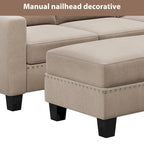 [New] [VIDEO provided] 81.1*76.3*35  Reversible Sectional Couch with Storage Ottoman L-Shaped Sofa,Sectional Sofa with Chaise,Na