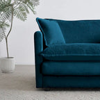 4 - Piece Upholstered Sectional Sofa with Ottoman Blue