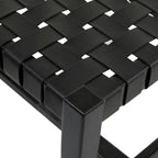 Black or Brown Leather Handmade Woven Seat Bench - 47 x 18 x 17