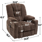 EMON'S Large Power Lift Recliner Chair with Massage and Heat for Elderly, Overstuffed Wide Recliners, Heavy Duty Motion Mechanis