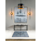 Verga 50 W Black Iron, Grey Faux Hair & Leather Patch Bench - 50 x 14 x 22 