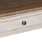Morgan Creek Antique White Wire Brushed Tobacco Accents Sofa Table