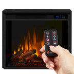 Valmont 74.25  Electric TV Stand Fireplace in Dark Mahogany by Real Flame - 75.5 W x 21.5 D x 27.7 H