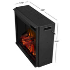 Valmont 74.25  Electric TV Stand Fireplace in Dark Mahogany by Real Flame - 75.5 W x 21.5 D x 27.7 H