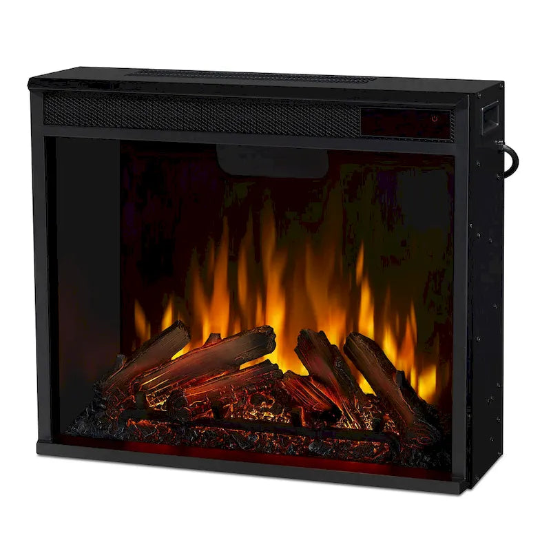 Valmont 74.25  Electric TV Stand Fireplace in Dark Mahogany by Real Flame - 75.5 W x 21.5 D x 27.7 H