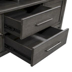 Modern Farmhouse Dusty Charcoal Distressed 66 Inch Entertainment Console