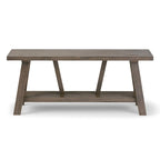 WYNDENHALL Stewart SOLID WOOD 48 inch Wide Industrial Entryway Bench in Driftwood - 48 W x 17 D x 20 H