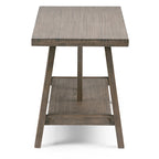 WYNDENHALL Stewart SOLID WOOD 48 inch Wide Industrial Entryway Bench in Driftwood - 48 W x 17 D x 20 H