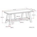 WYNDENHALL Stewart SOLID WOOD 48 inch Wide Industrial Entryway Bench in Driftwood - 48 W x 17 D x 20 H