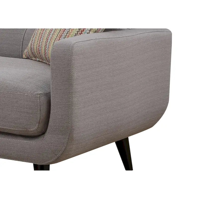 Crystal Mid-Century Modern Grey Sofa
