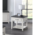 Del Mar 24  White and Grey 1-Drawer End Table