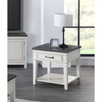 Del Mar 24  White and Grey 1-Drawer End Table