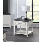 Del Mar 24  White and Grey 1-Drawer End Table