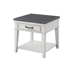 Del Mar 24  White and Grey 1-Drawer End Table