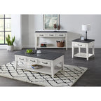 Del Mar 24  White and Grey 1-Drawer End Table