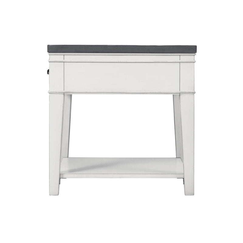 Del Mar 24  White and Grey 1-Drawer End Table