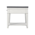 Del Mar 24  White and Grey 1-Drawer End Table