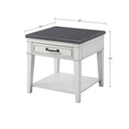 Del Mar 24  White and Grey 1-Drawer End Table