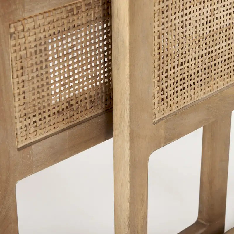 Grier Solid Wood With Cane Accents Square Nesting Accent Tables (Set of 2) - 20L x 20W x 23H