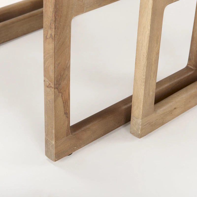 Grier Solid Wood With Cane Accents Square Nesting Accent Tables (Set of 2) - 20L x 20W x 23H