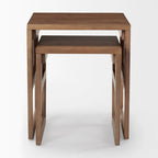 Grier Solid Wood With Cane Accents Square Nesting Accent Tables (Set of 2) - 20L x 20W x 23H
