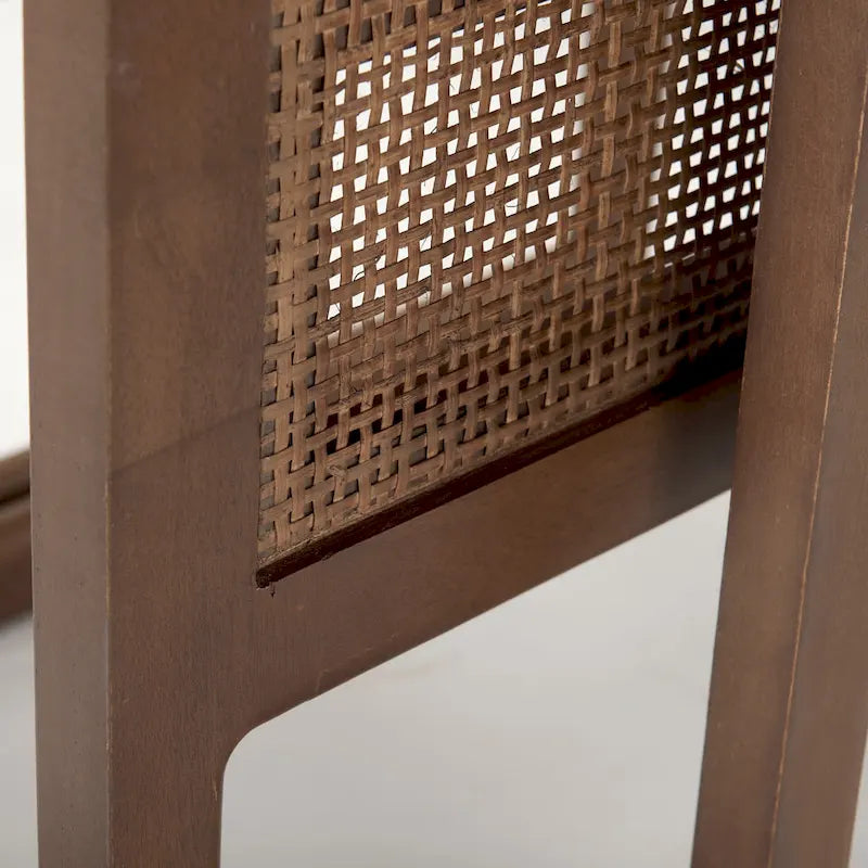 Grier Solid Wood With Cane Accents Square Nesting Accent Tables (Set of 2) - 20L x 20W x 23H