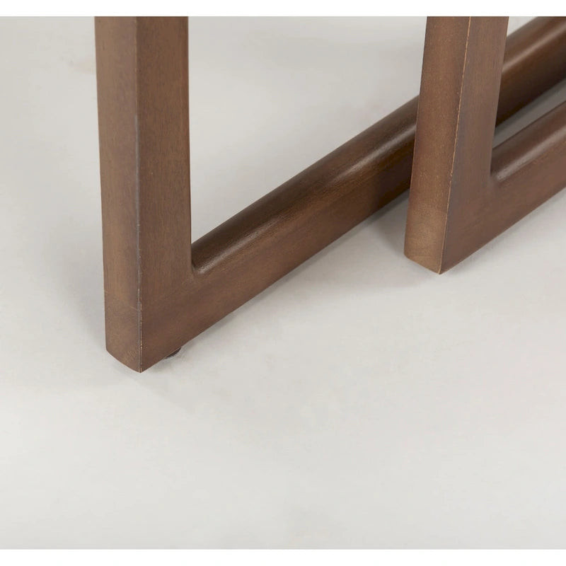 Grier Solid Wood With Cane Accents Square Nesting Accent Tables (Set of 2) - 20L x 20W x 23H