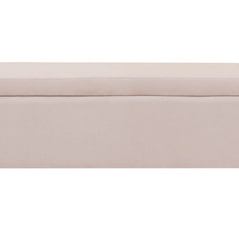 Cesar 55 Inch Ottoman Bench with Storage, Padded, Curved Arms, Pink Velvet