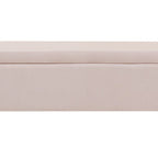 Cesar 55 Inch Ottoman Bench with Storage, Padded, Curved Arms, Pink Velvet