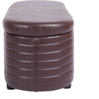 Modern Home PU Leather Storage Bench, Entryway Padded Footstool with Solid Wood Legs, End of Bed Seat for Living Room Bedroom