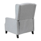 Push Back Wing Back Pocket Spring Recliner with Side Accent Nail Trim