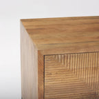 Cairo Light Brown Solid Wood w/ Black Iron Frame & 2 Drawer Accent Table - 22 L x 22 W x 26 H