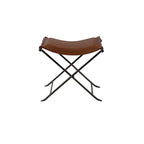 Silla Top Grain Leather Cinnamon Saddle Seat Accent Bench