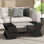 Merax Geometric Style Cocktail Table with Great Storage Capacity