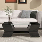 Merax Geometric Style Cocktail Table with Great Storage Capacity