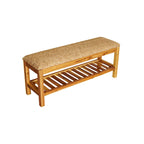 M4H Lindos Water Hyacinth & Solid Wood Storage Shoes Bench