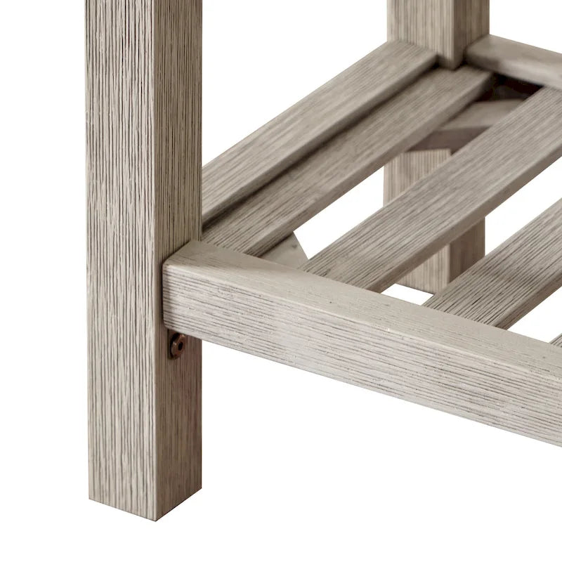 M4H Lindos Water Hyacinth & Solid Wood Storage Shoes Bench