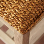 M4H Lindos Water Hyacinth & Solid Wood Storage Shoes Bench